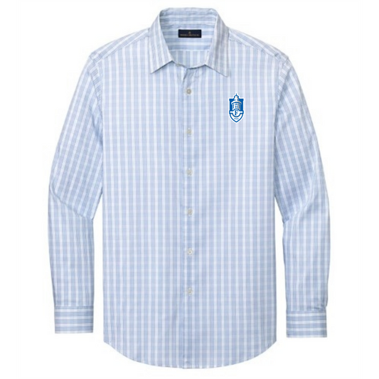 White/ Newport Blue Grid Check